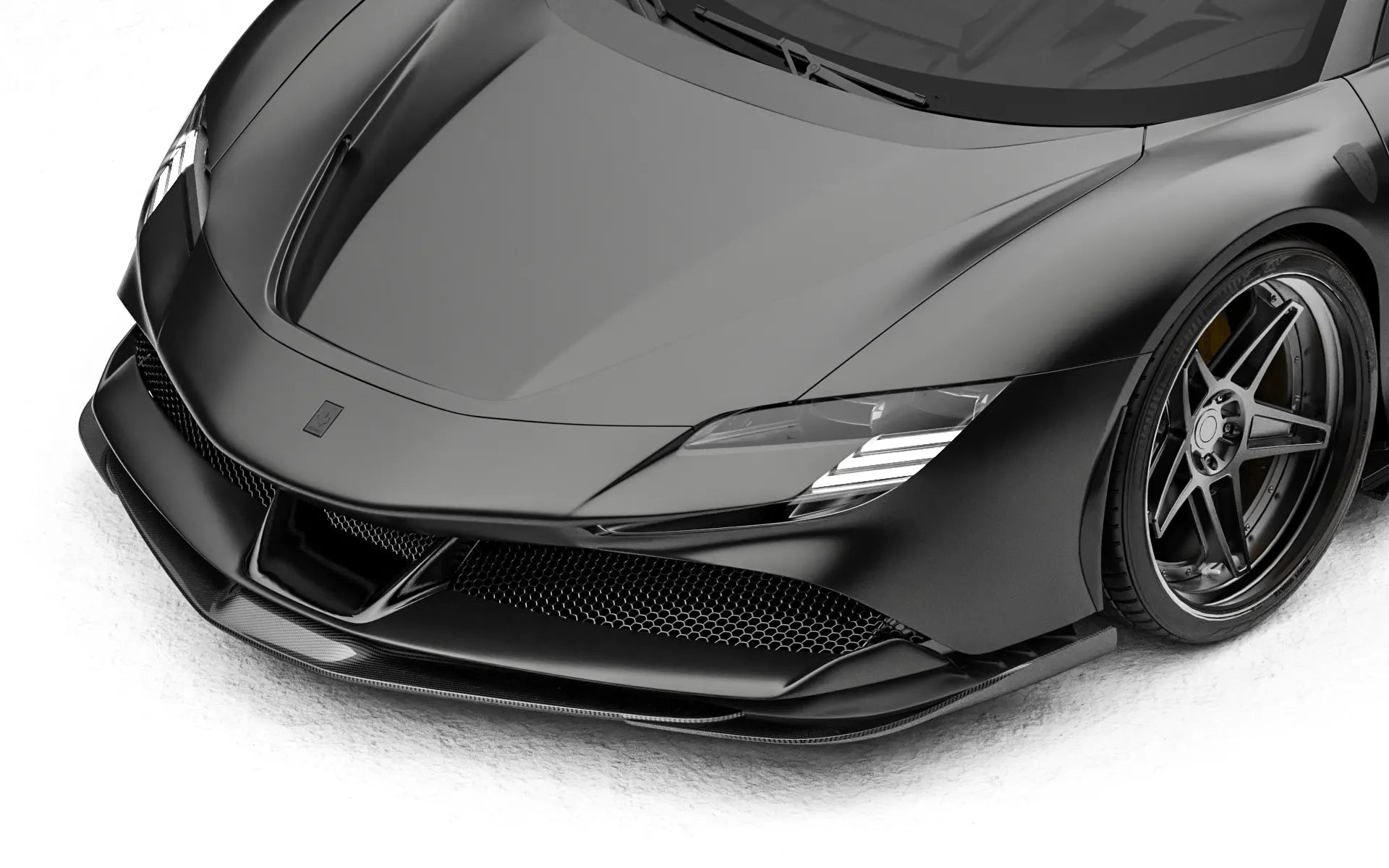 ZACOE Ferrari SF90 Stradale carbon fiber front splitter detail