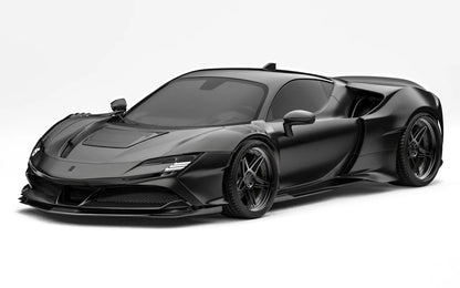 ZACOE Ferrari SF90 Stradale widebody carbon fiber kit front three quarter view
