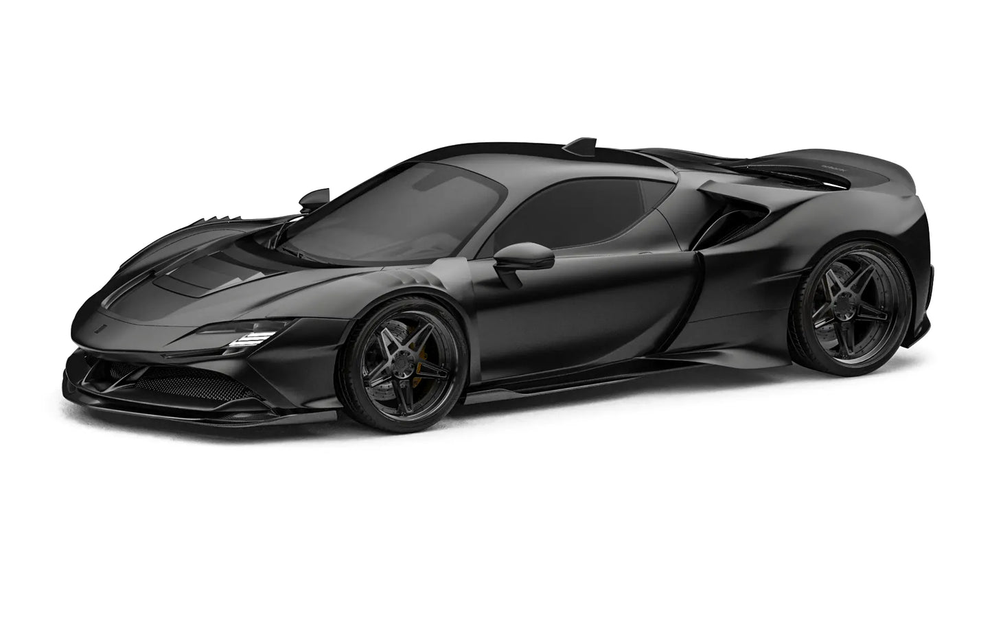 ZACOE Ferrari SF90 Stradale widebody carbon fiber kit front three quarter view