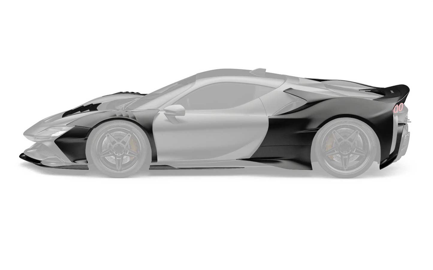 ZACOE Ferrari SF90 Stradale widebody carbon fiber kit side profile