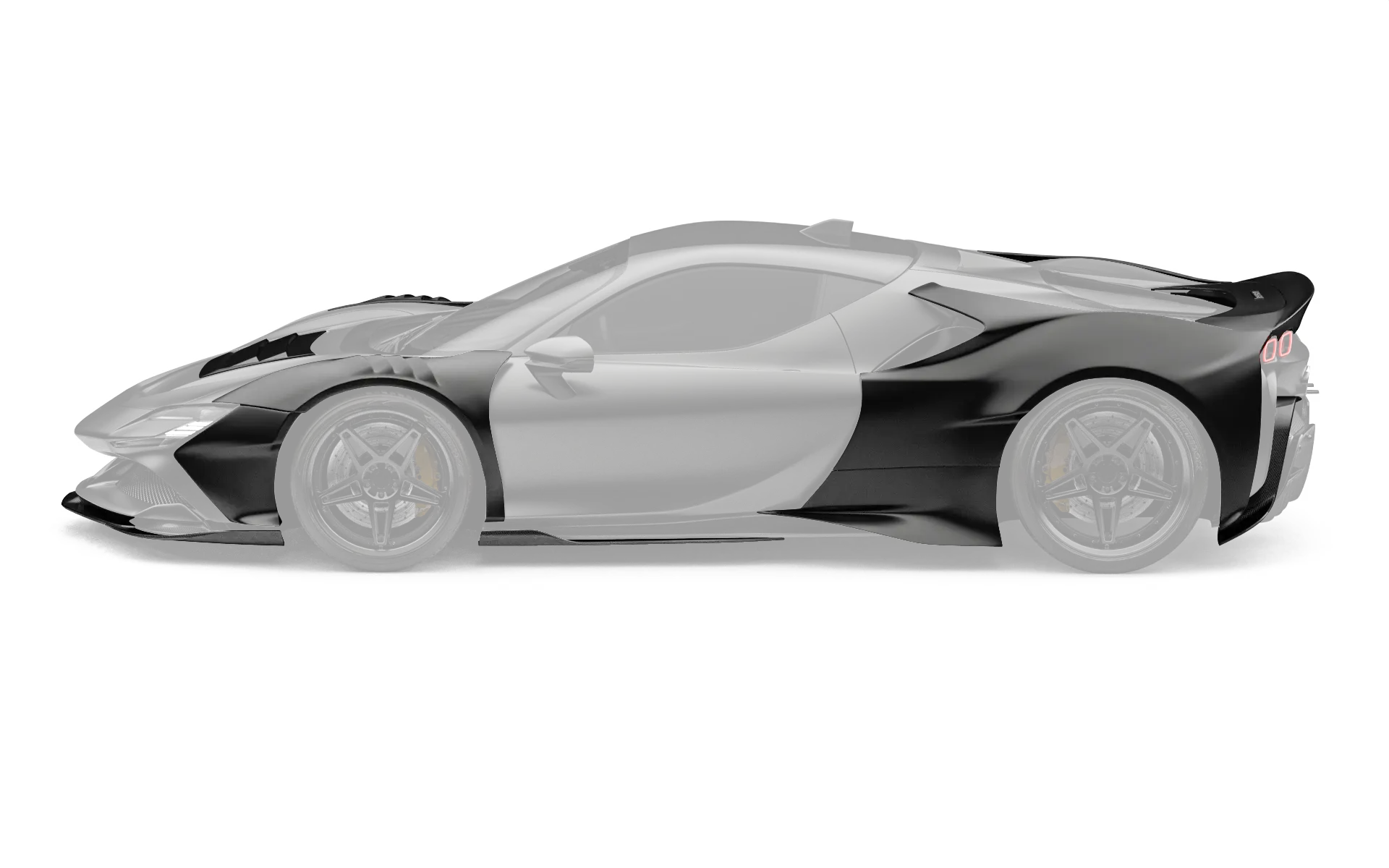ZACOE Ferrari SF90 Stradale widebody carbon fiber kit side profile