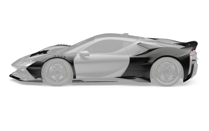 ZACOE Ferrari SF90 Stradale widebody carbon fiber kit side profile