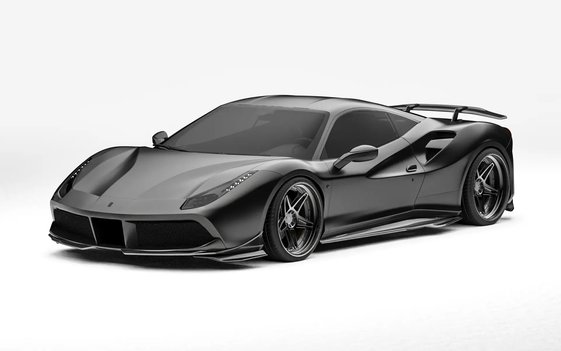 ZACOE Ferrari 488 GTB carbon fiber body kit after front three quarter view