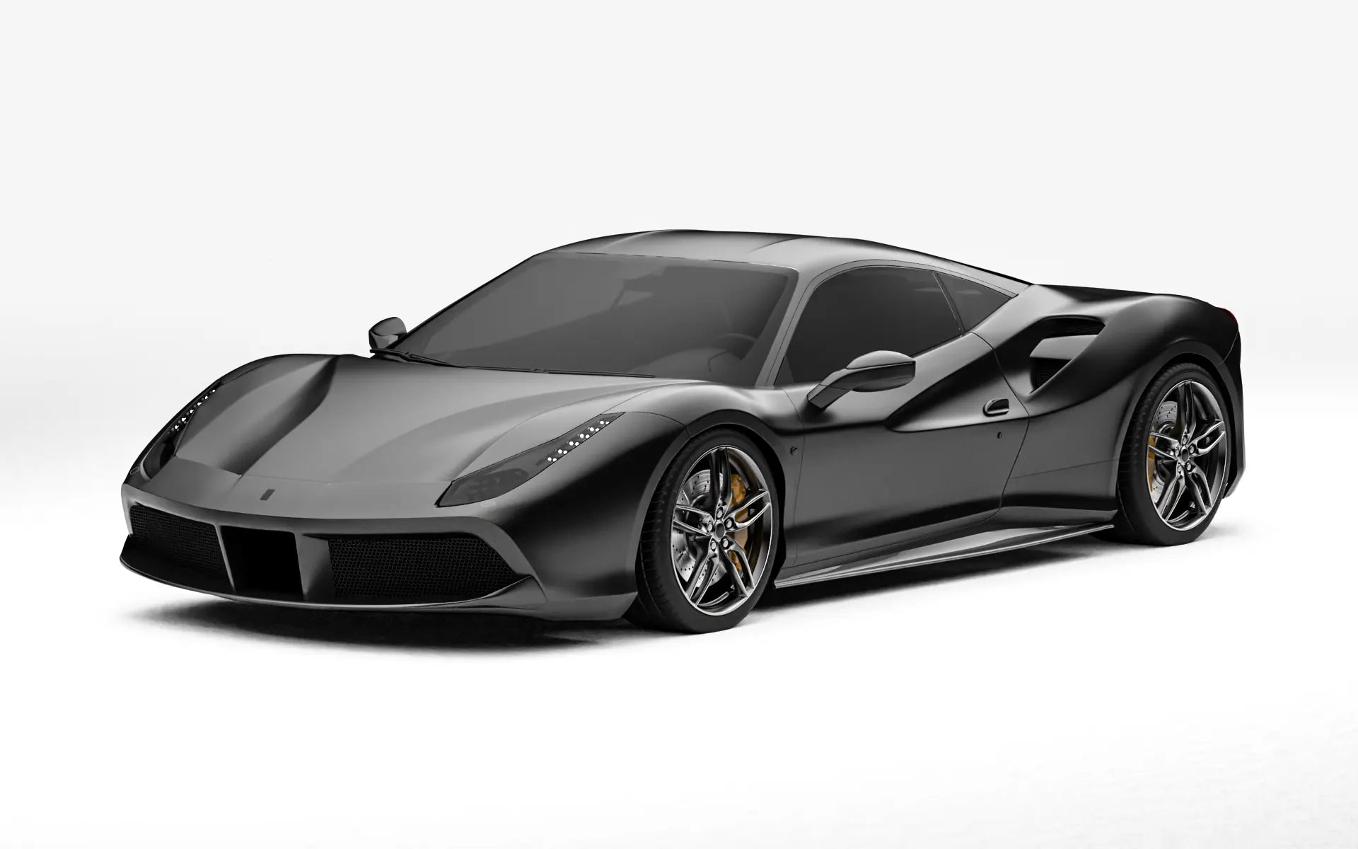 Ferrari 488 GTB before carbon fiber body kit front three quarter view