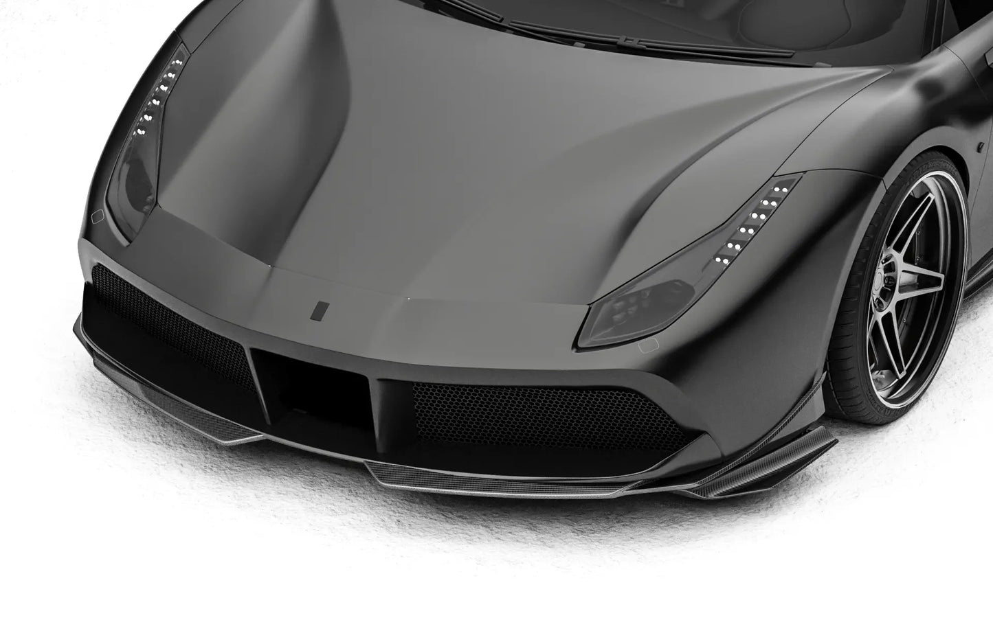 ZACOE Ferrari 488 GTB carbon fiber front splitter detail