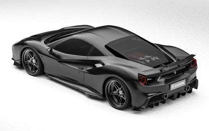 ZACOE Ferrari 488 GTB carbon fiber body kit rear three quarter view
