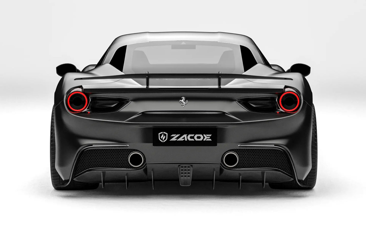 ZACOE Ferrari 488 GTB carbon fiber body kit rear view