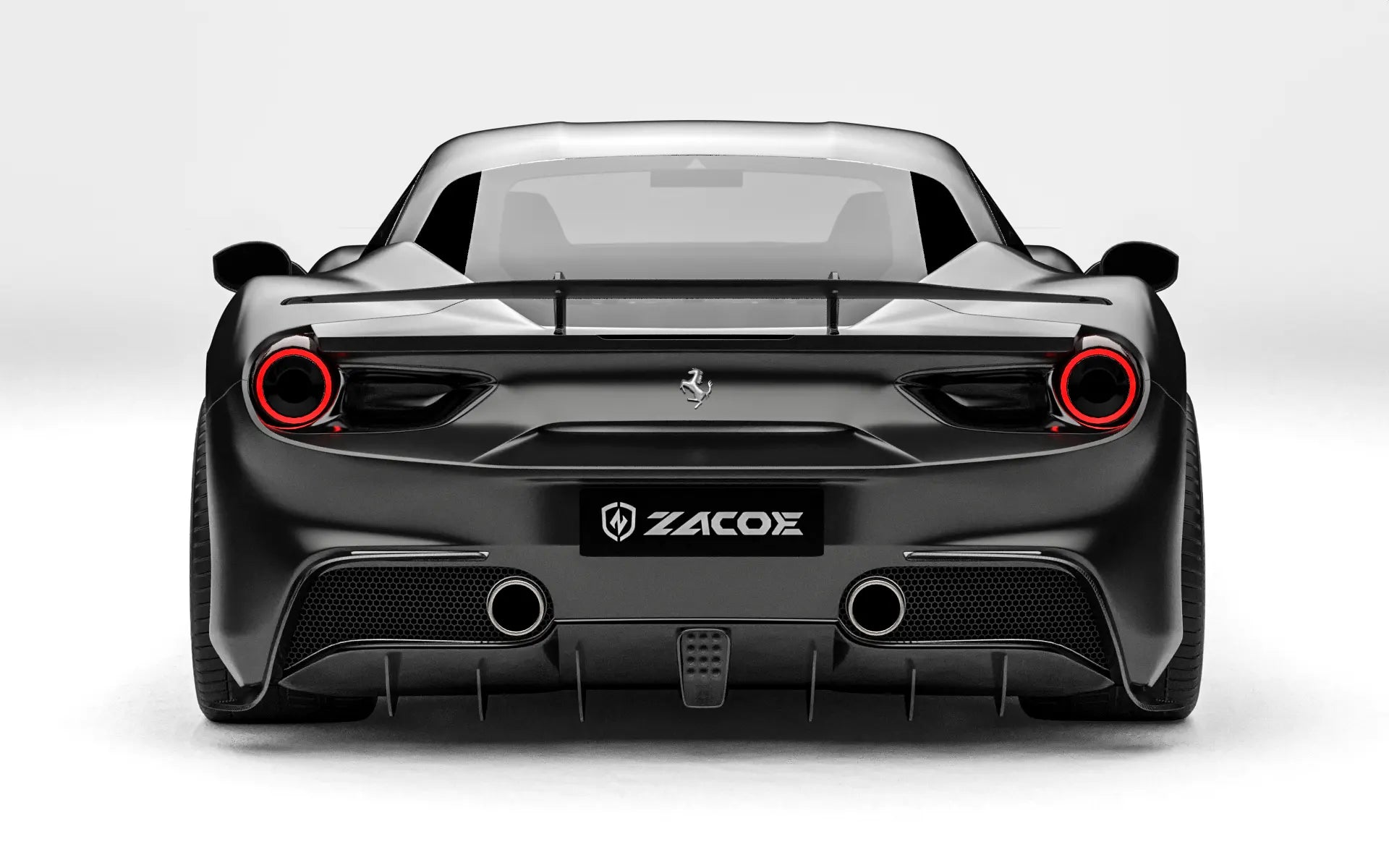 ZACOE Ferrari 488 GTB carbon fiber body kit rear view