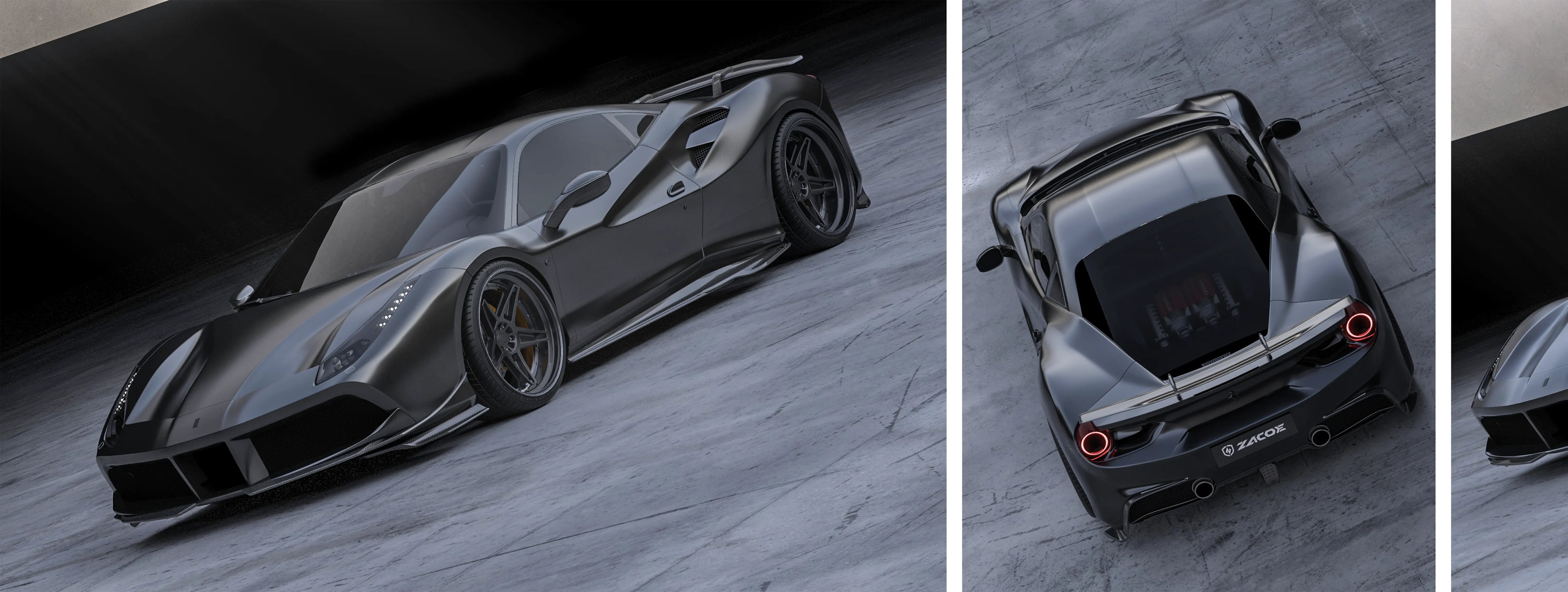 ZACOE Ferrari 488 GTB carbon fiber body kit real car scene 1
