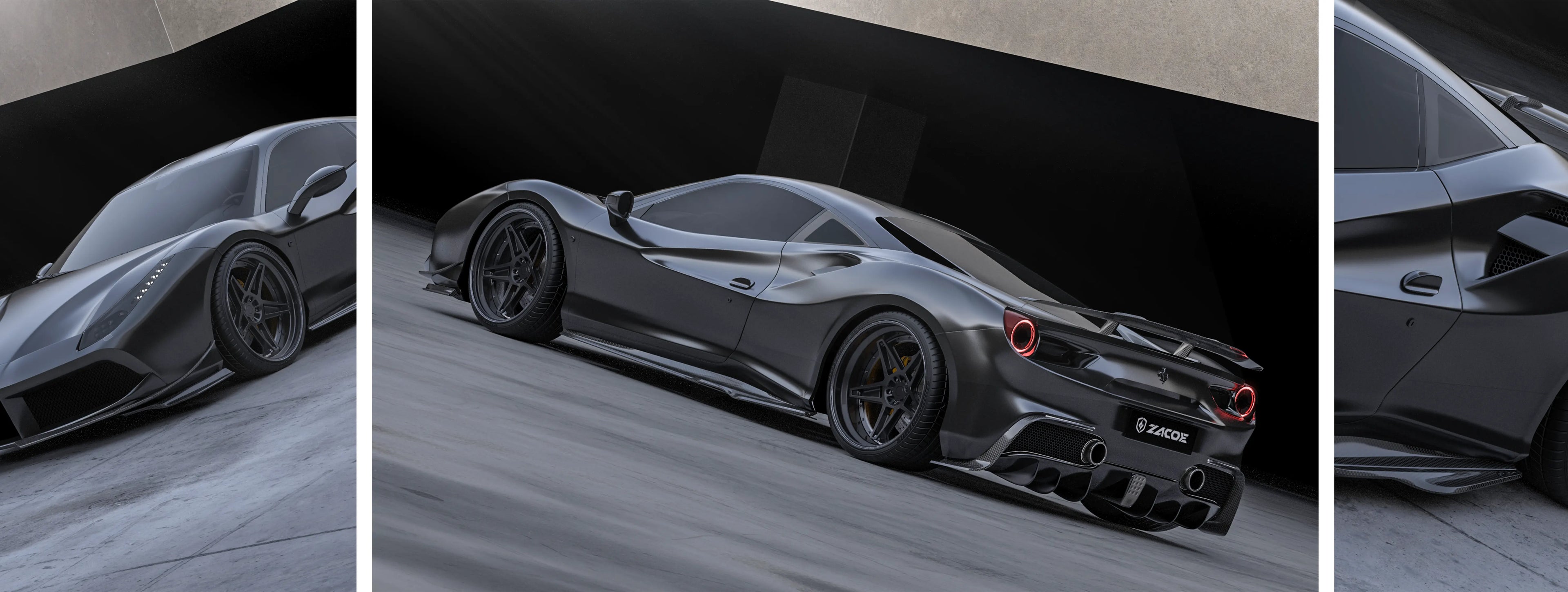 ZACOE Ferrari 488 GTB carbon fiber body kit real car scene 2