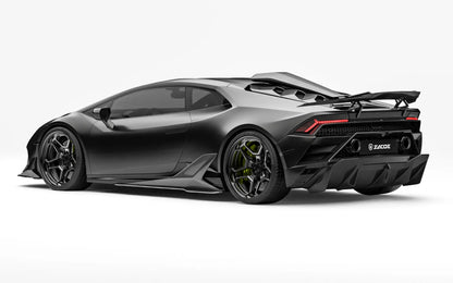 ZACOE Lamborghini Huracan EVO carbon fiber body kit rear three quarter view