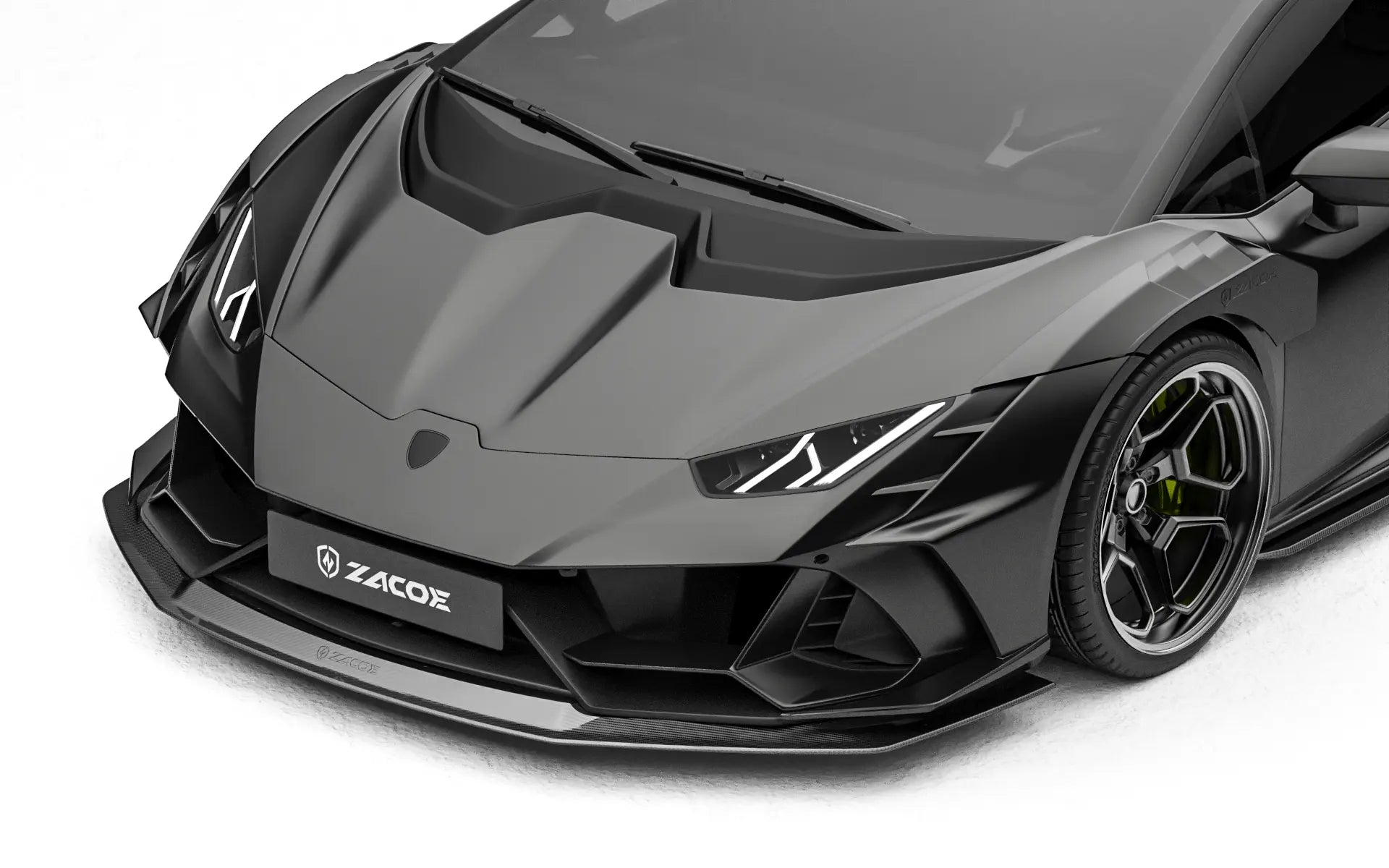 ZACOE Lamborghini Huracan EVO carbon fiber front splitter detail