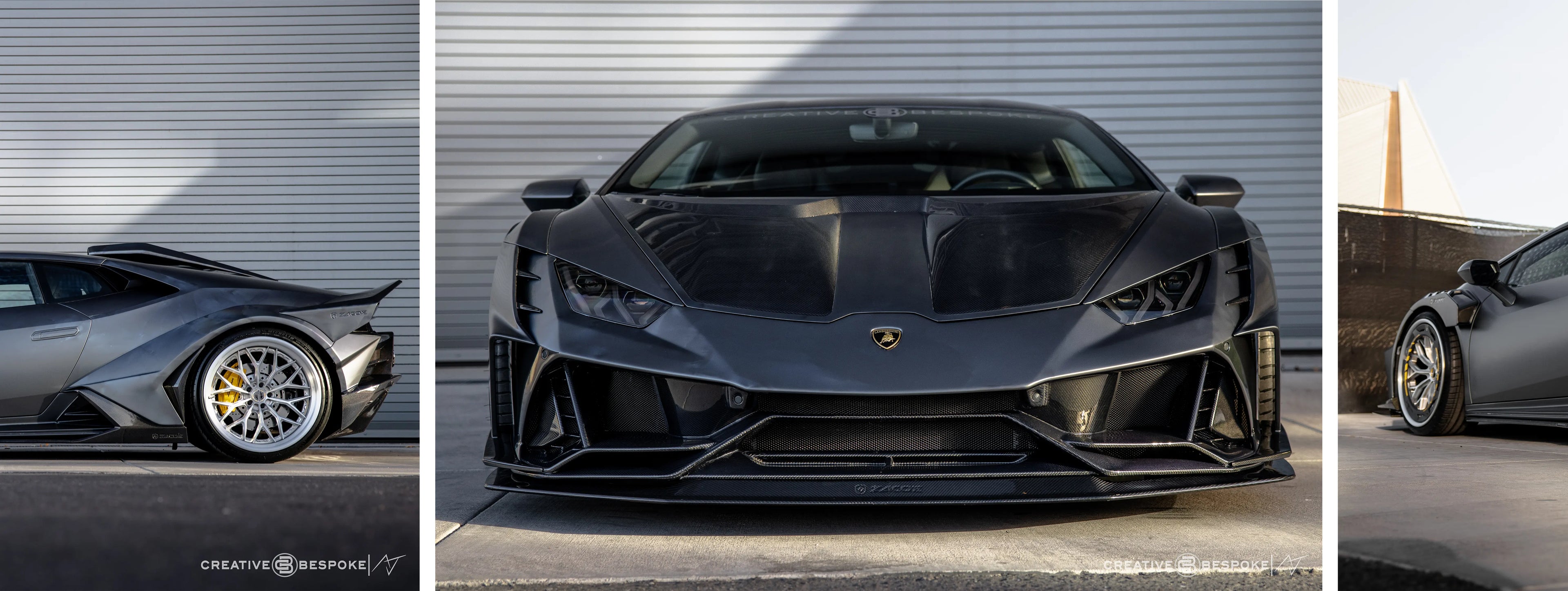 ZACOE Lamborghini Huracan EVO widebody carbon fiber kit on road scene 2