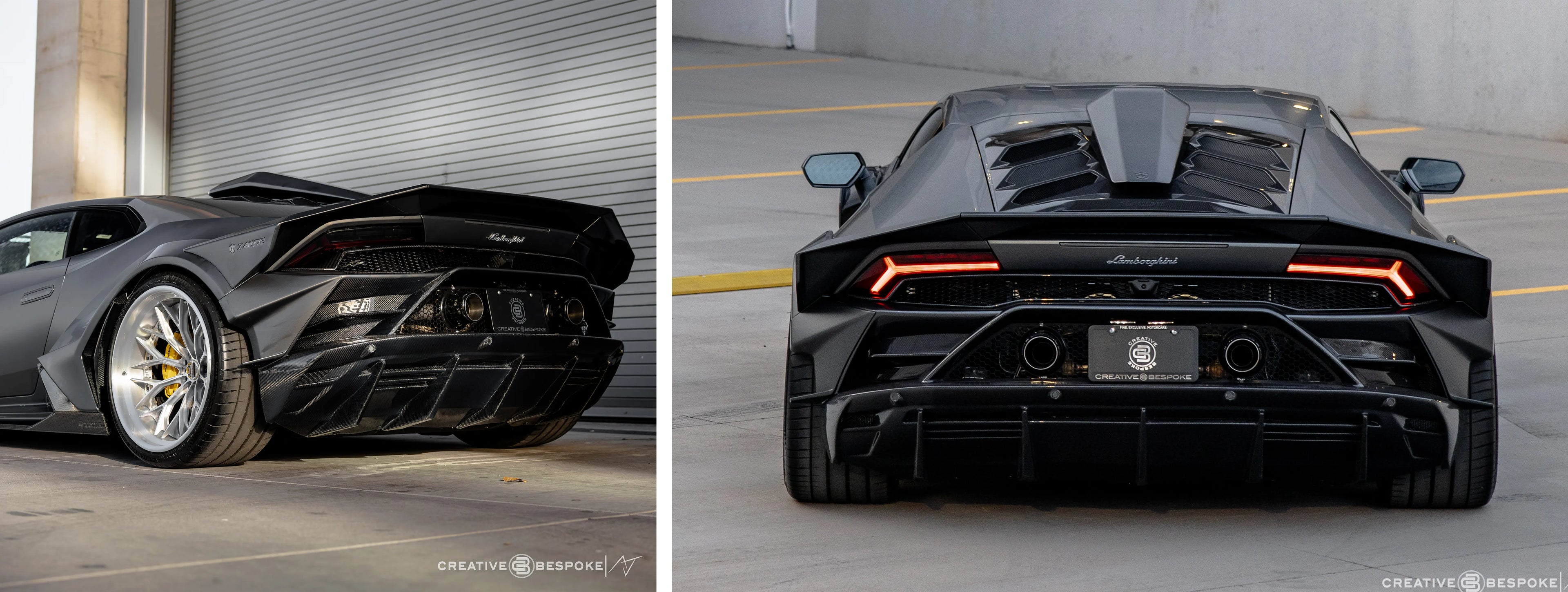 ZACOE Lamborghini Huracan EVO widebody carbon fiber kit on road scene 3