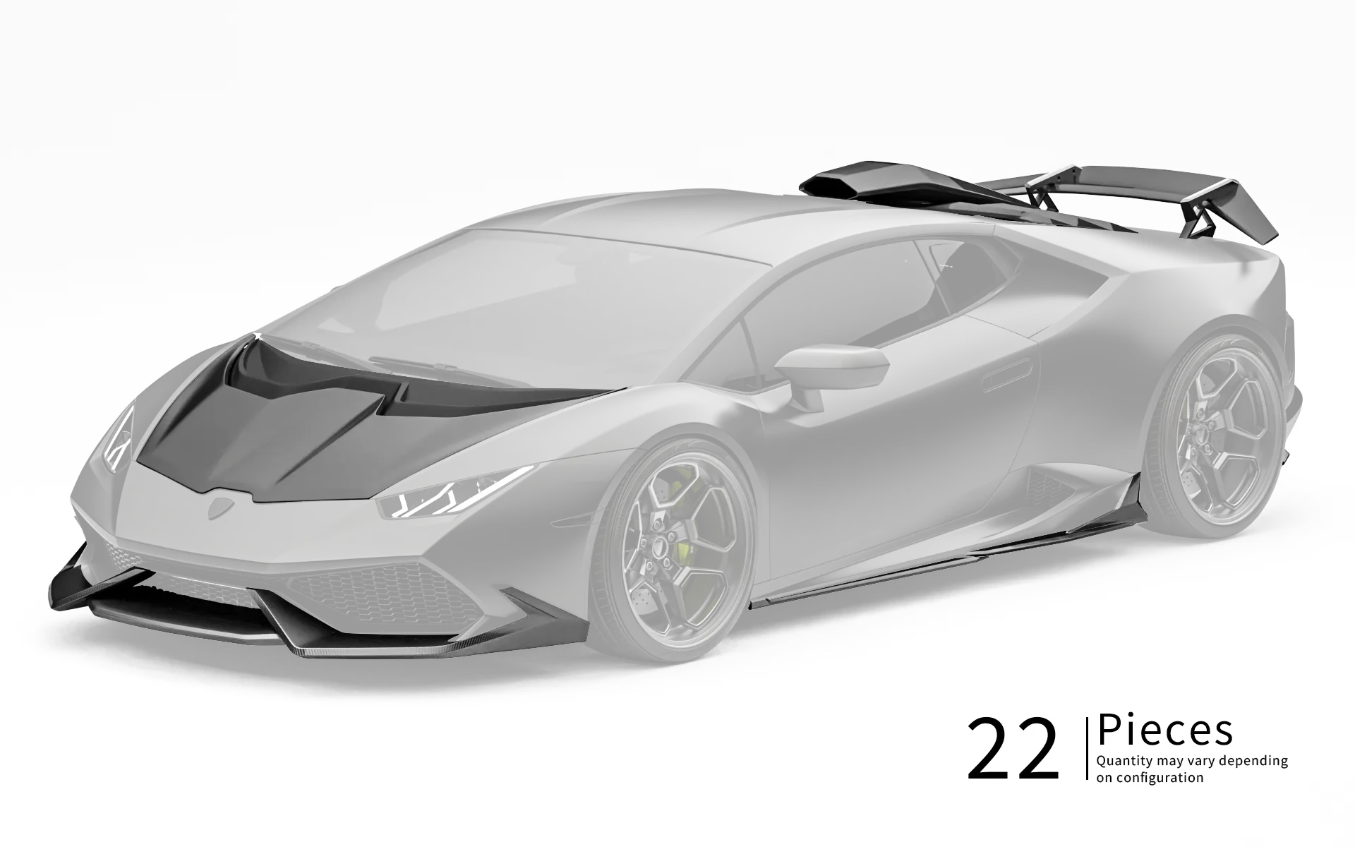 ZACOE Lamborghini Huracan LP610-4 carbon fiber body kit front three quarter view