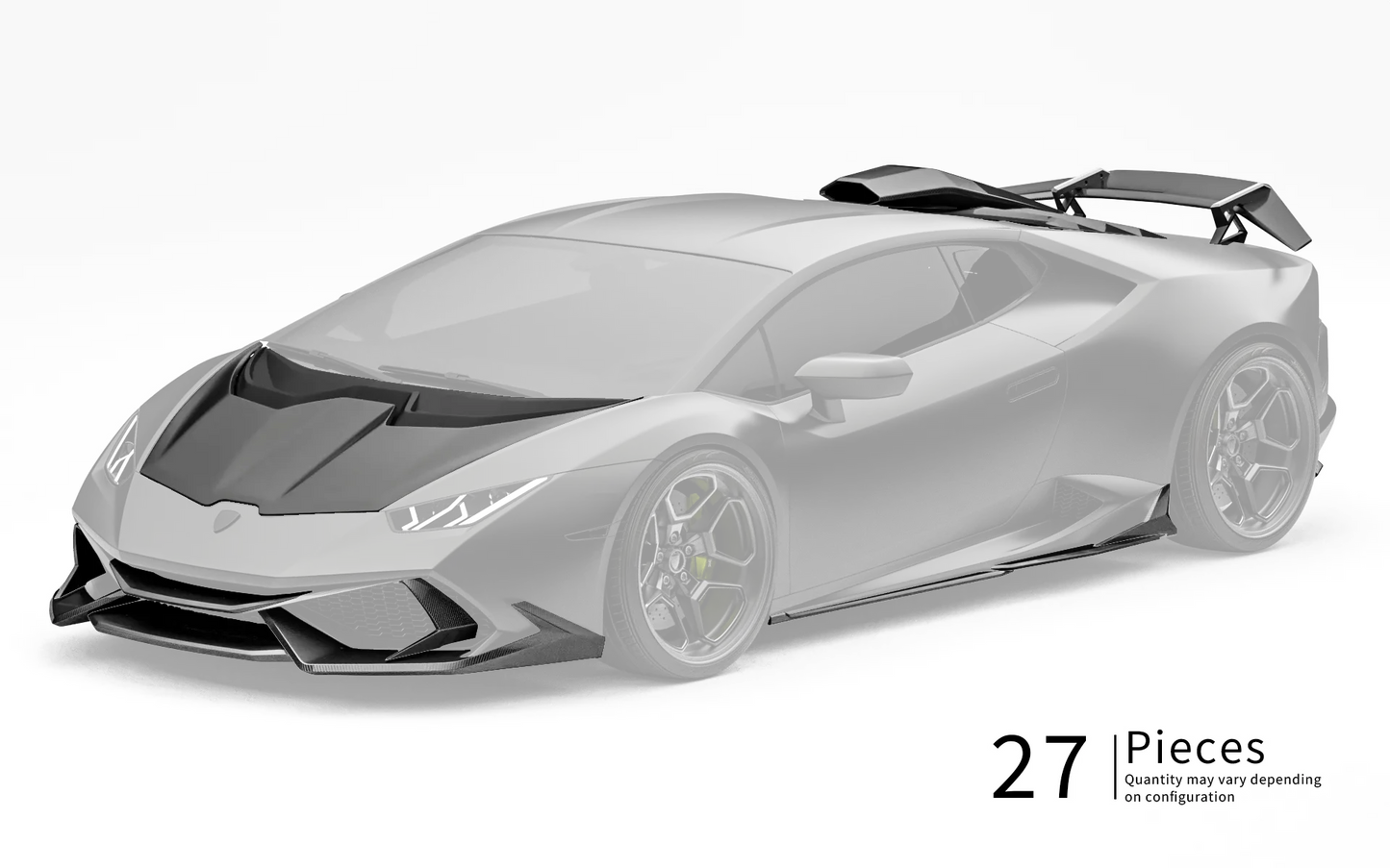 ZACOE Lamborghini Huracan LP610-4 carbon fiber body kit front three quarter view