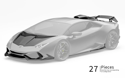 ZACOE Lamborghini Huracan LP610-4 carbon fiber body kit front three quarter view