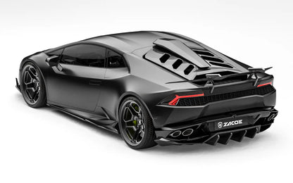 ZACOE Lamborghini Huracan LP610-4 carbon fiber body kit rear three quarter view