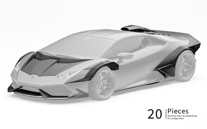 ZACOE Lamborghini Huracan LP610-4 widebody carbon fiber kit front three quarter view