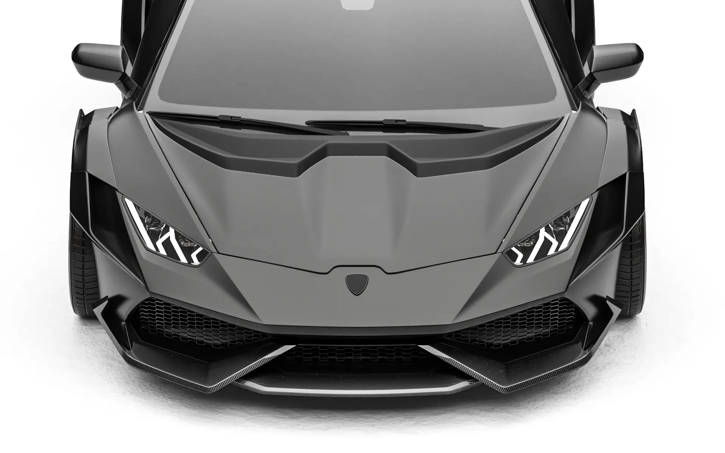 ZACOE Lamborghini Huracan LP610-4 widebody carbon fiber kit front three quarter view