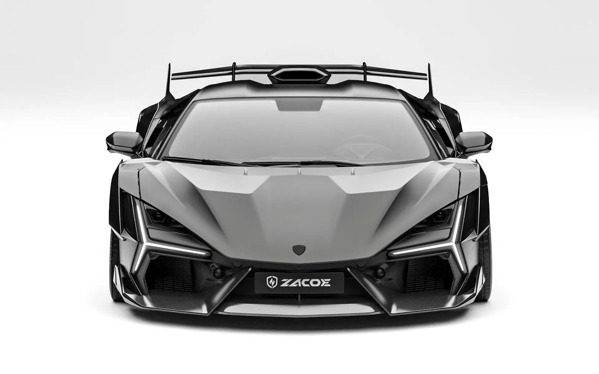 ZACOE Lamborghini Revuelto widebody carbon aero kit front view