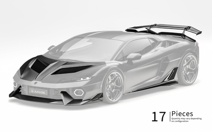 ZACOE Lamborghini Temerario carbon fiber body kit front three quarter view