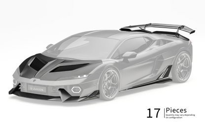 ZACOE Lamborghini Temerario carbon fiber body kit front three quarter view