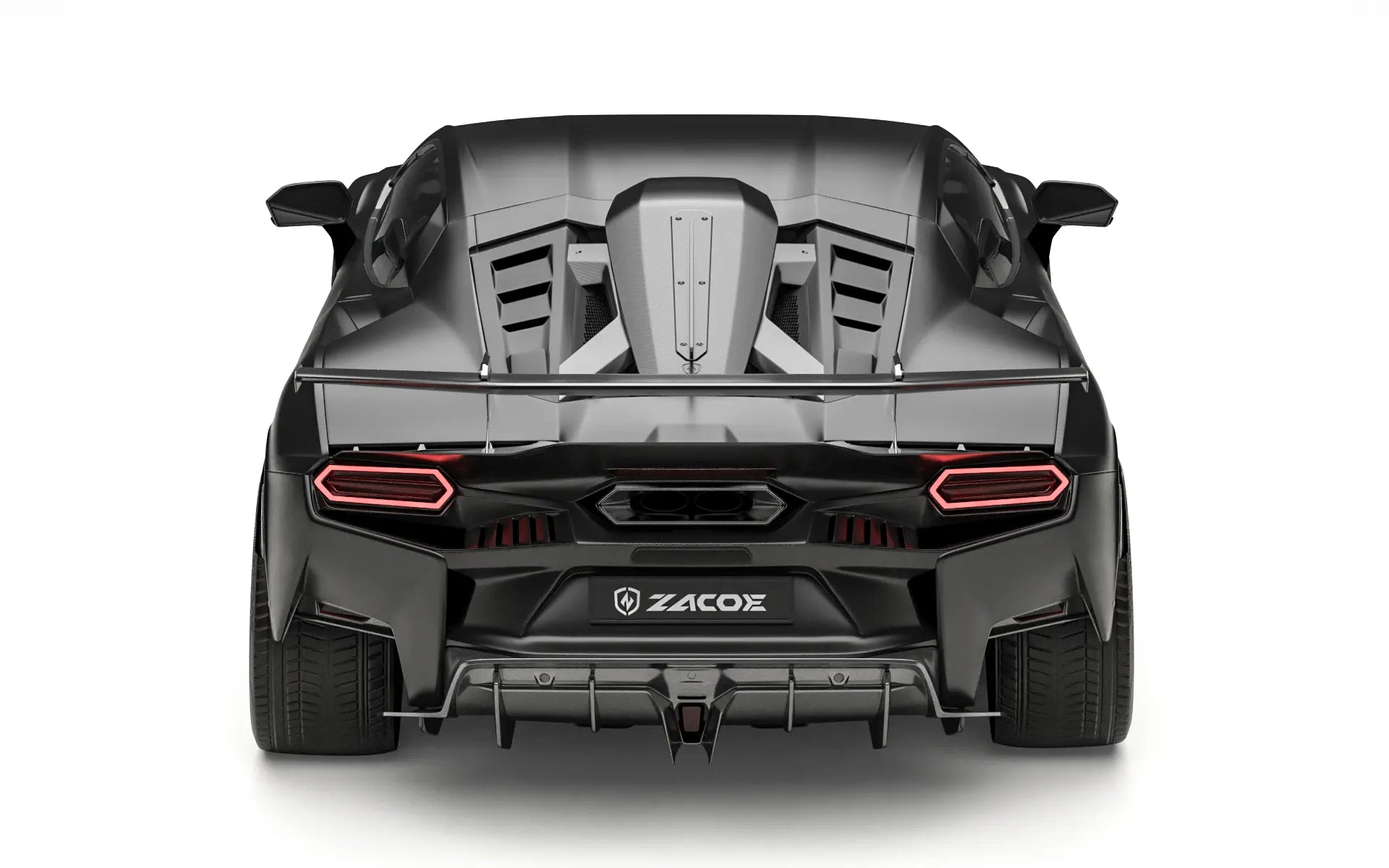 ZACOE Lamborghini Temerario carbon fiber body kit rear view