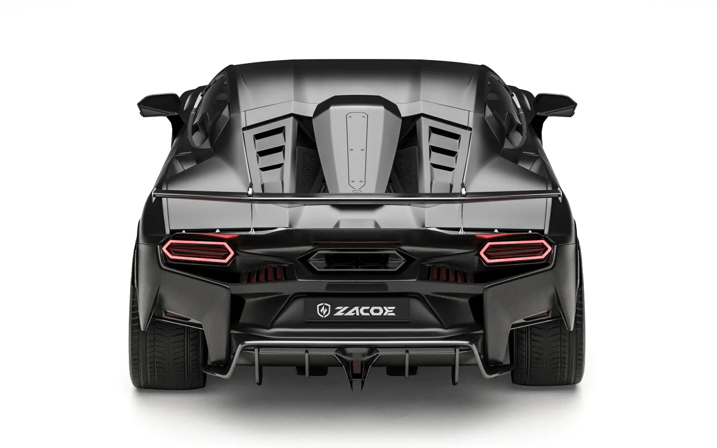 ZACOE Lamborghini Temerario carbon fiber body kit rear view