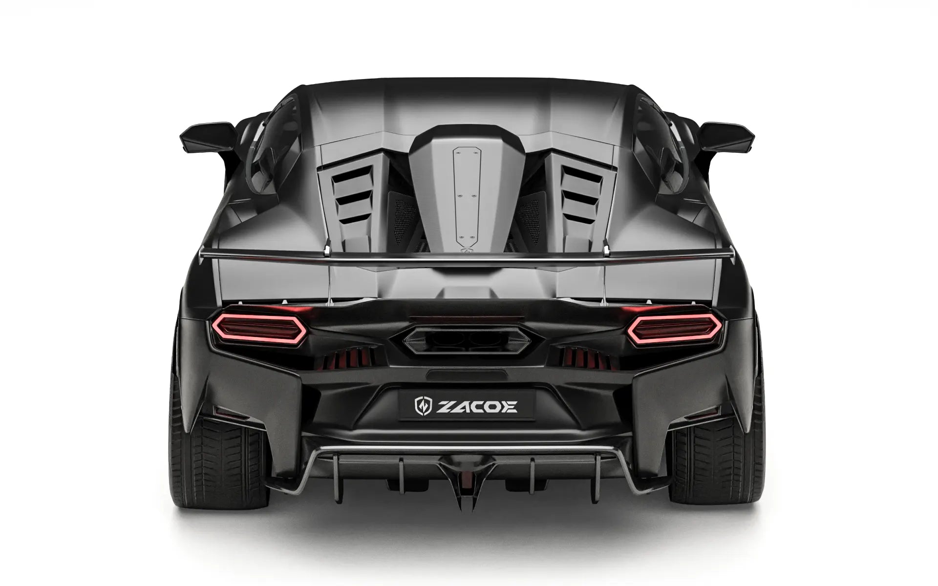 ZACOE Lamborghini Temerario carbon fiber body kit rear view