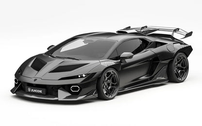 ZACOE Lamborghini Temerario widebody carbon fiber kit front three quarter view