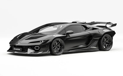 ZACOE Lamborghini Temerario widebody carbon fiber kit front three quarter view