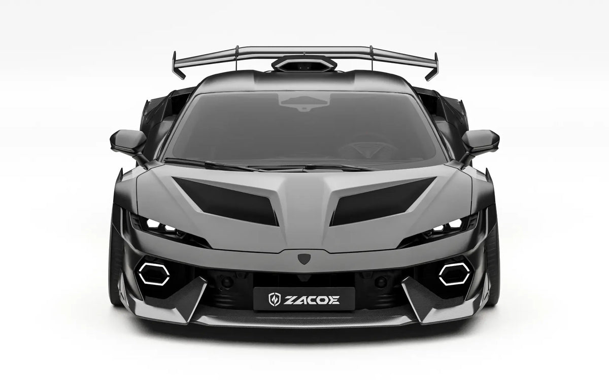 ZACOE Lamborghini Temerario widebody carbon fiber kit front view