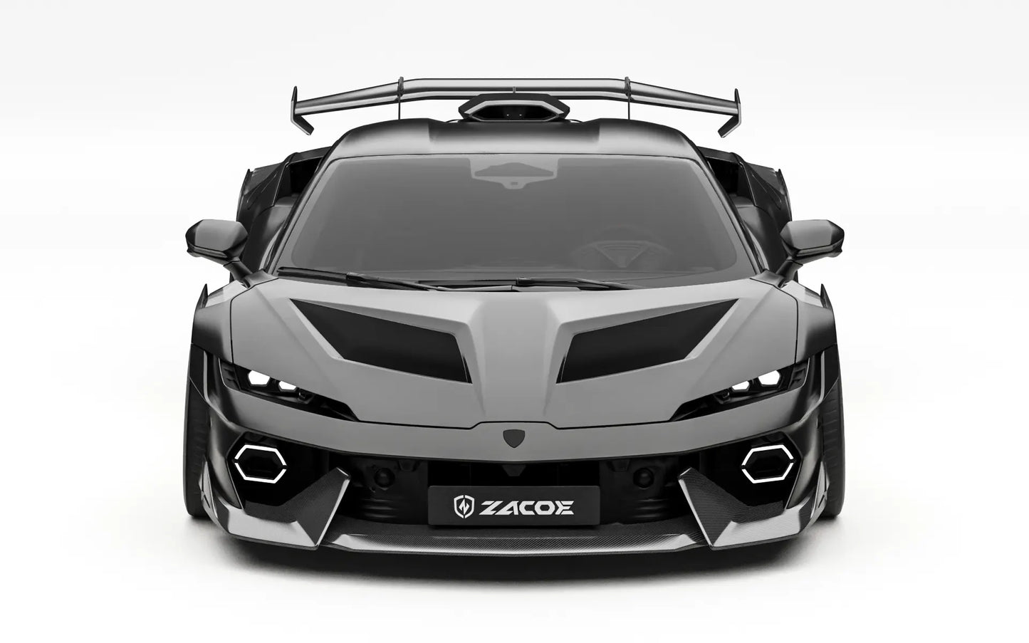 ZACOE Lamborghini Temerario widebody carbon fiber kit front view