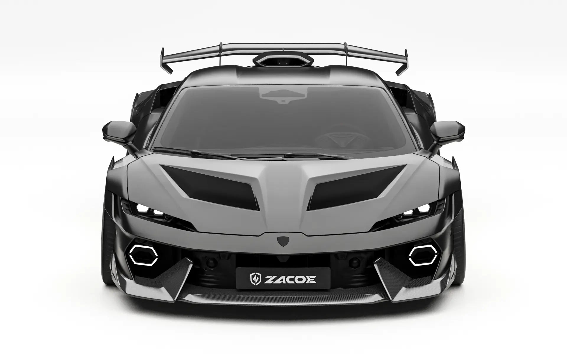 ZACOE Lamborghini Temerario widebody carbon fiber kit front view