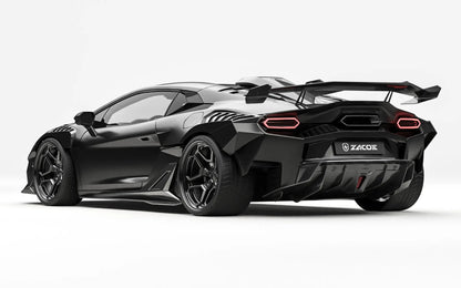 ZACOE Lamborghini Temerario widebody carbon fiber kit rear three quarter view