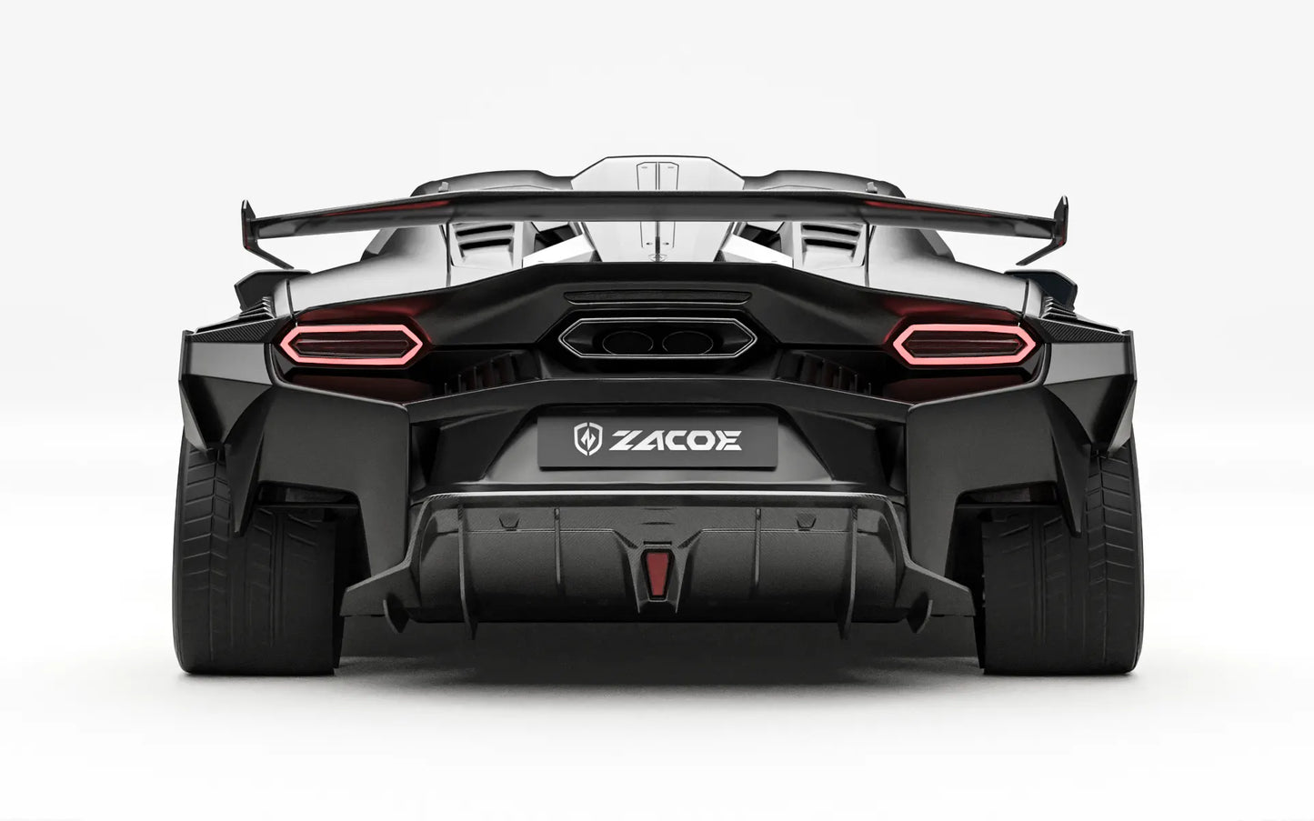ZACOE Lamborghini Temerario widebody carbon fiber kit rear view