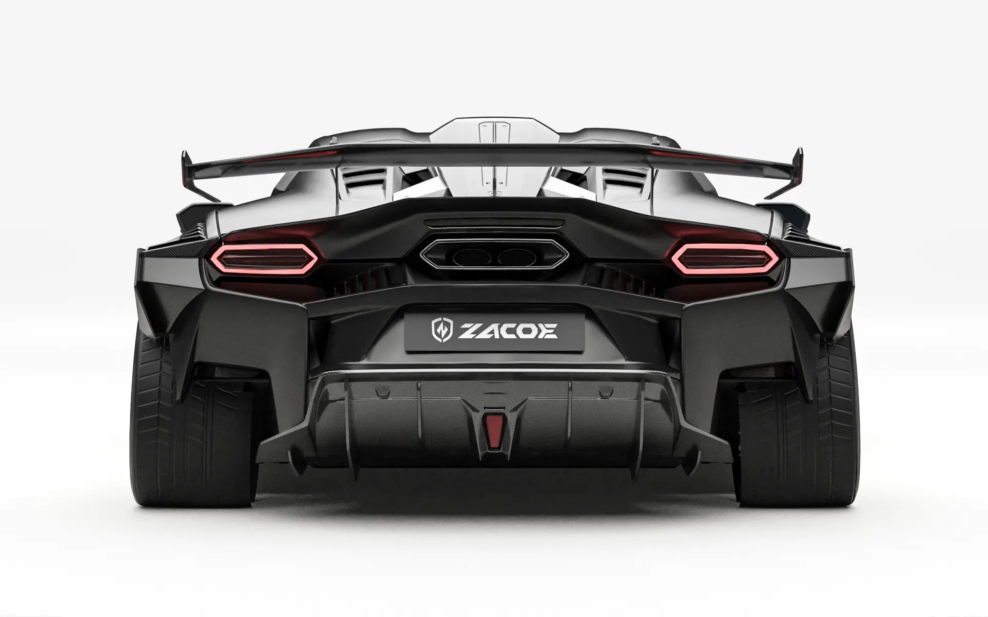 ZACOE Lamborghini Temerario widebody carbon fiber kit rear view