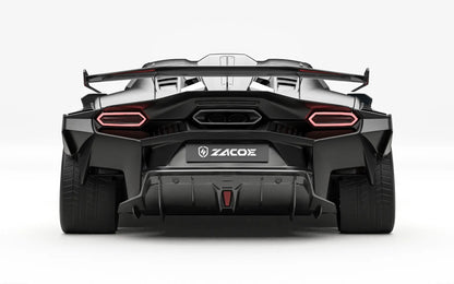 ZACOE Lamborghini Temerario widebody carbon fiber kit rear view