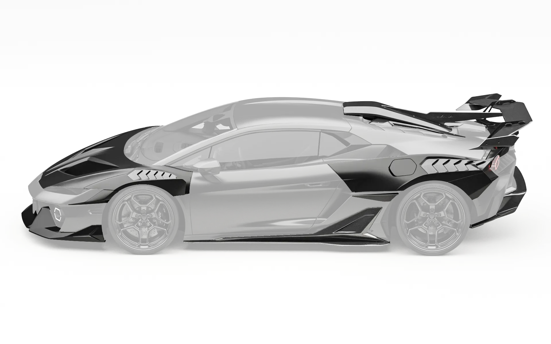 ZACOE Lamborghini Temerario widebody carbon fiber kit side profile