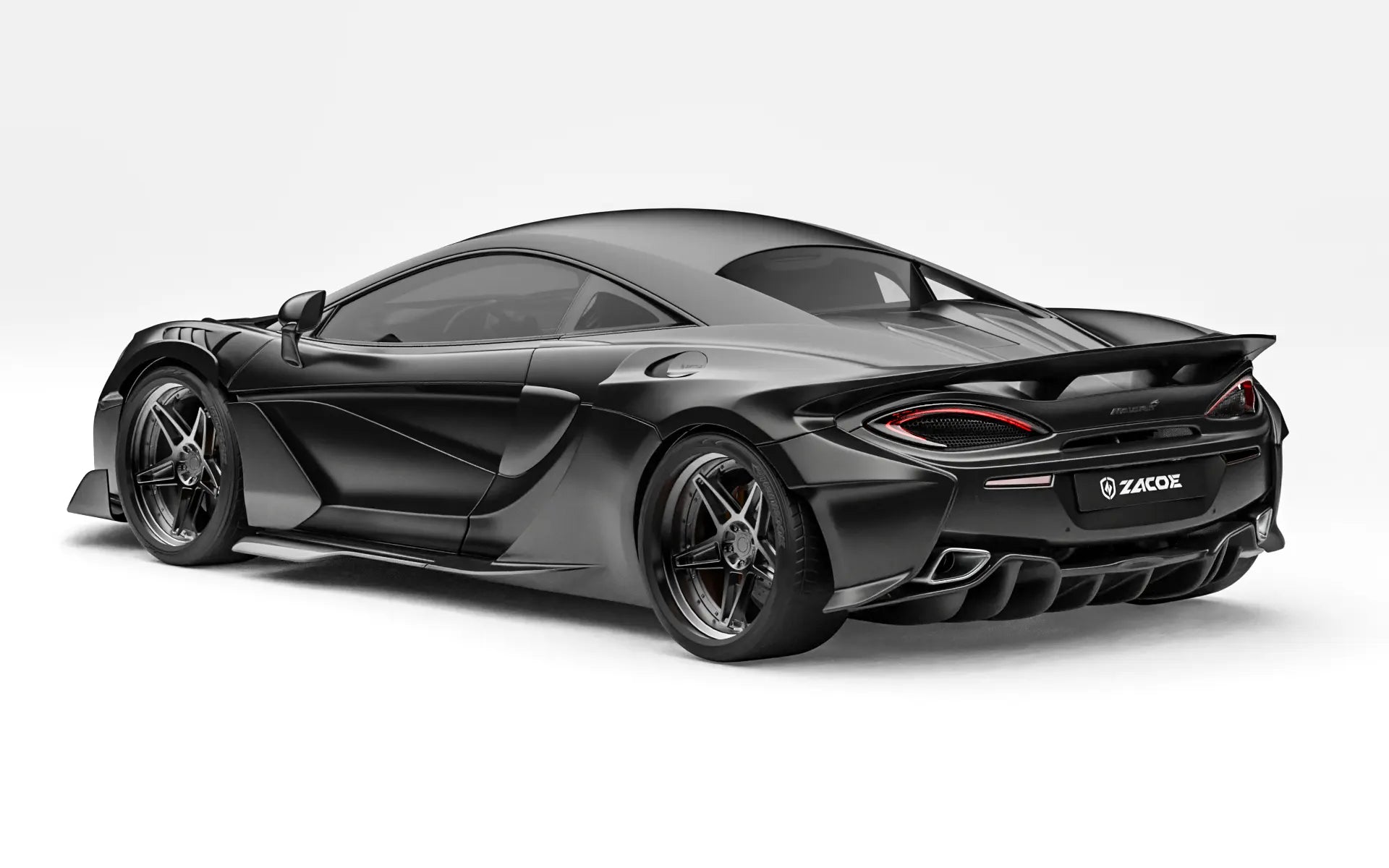 ZACOE McLaren 570S widebody carbon aero kit after rear three quarter view