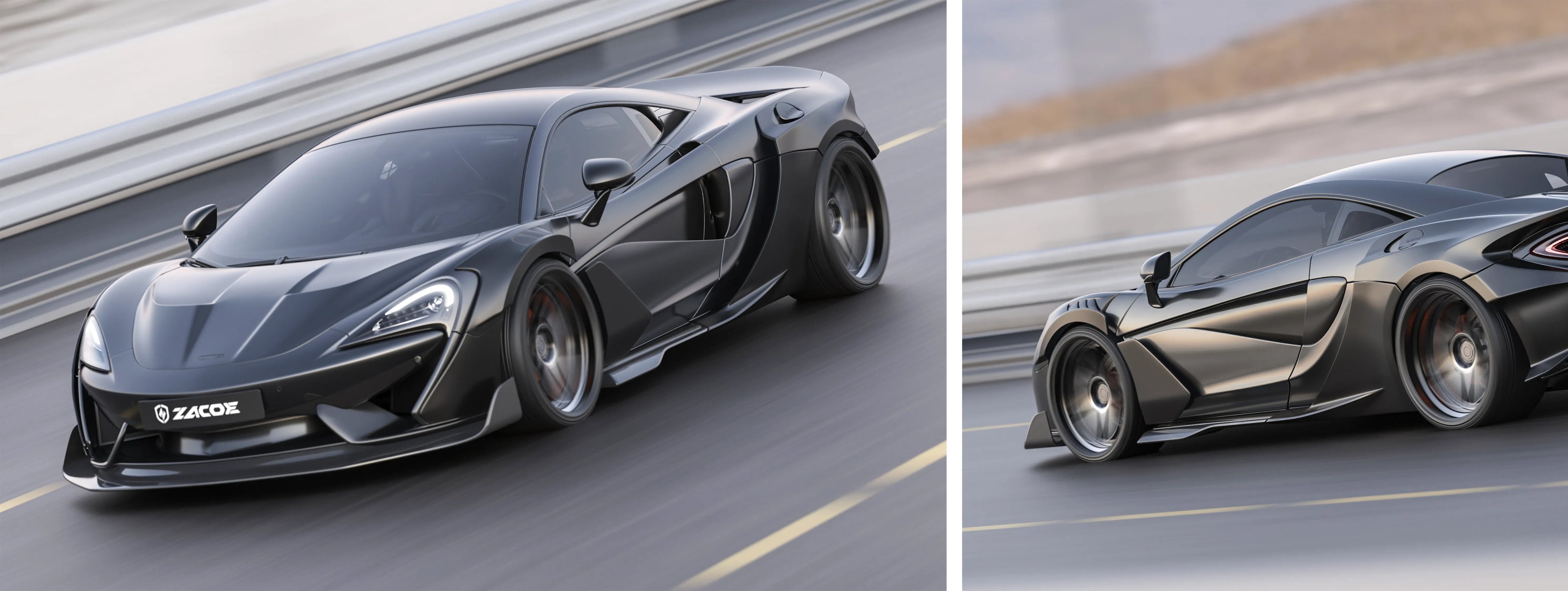 ZACOE McLaren 570S widebody carbon aero kit real car scene 1