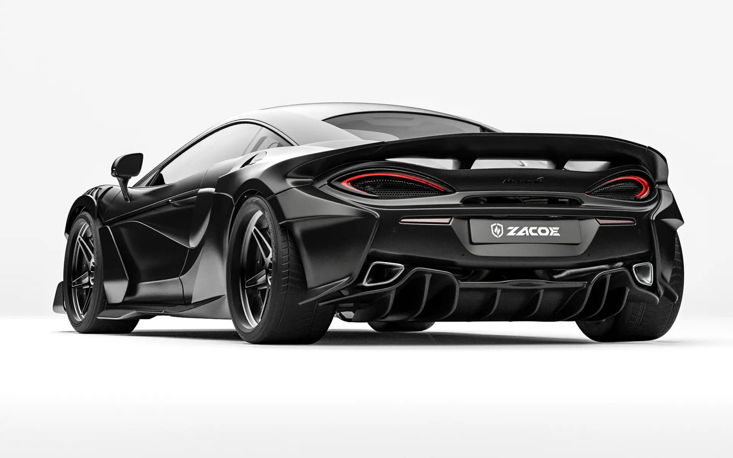 ZACOE McLaren 570S widebody carbon aero kit rear three quarter view