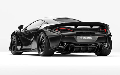 ZACOE McLaren 570S widebody carbon aero kit rear three quarter view