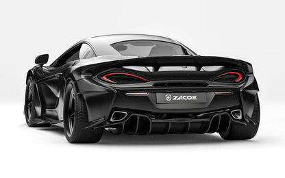 ZACOE McLaren 570S widebody carbon aero kit rear three quarter view