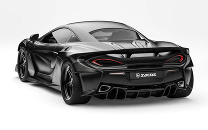 ZACOE McLaren 570S widebody carbon aero kit rear three quarter view