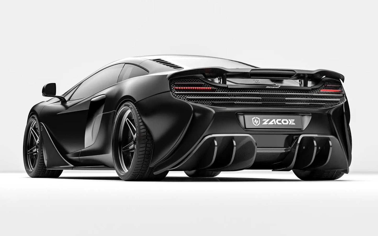ZACOE mcLaren-650S-Body-Kit carbon aero kit rear three quarter view