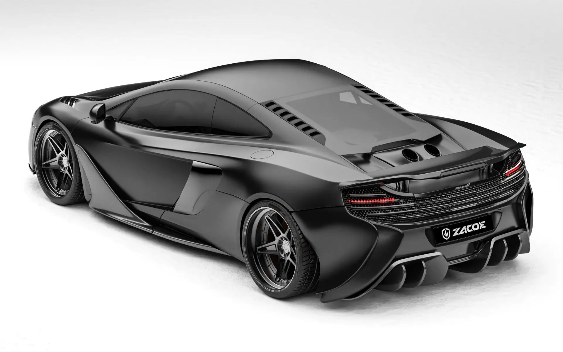 ZACOE mcLaren-650S-Body-Kit carbon aero kit rear three quarter view