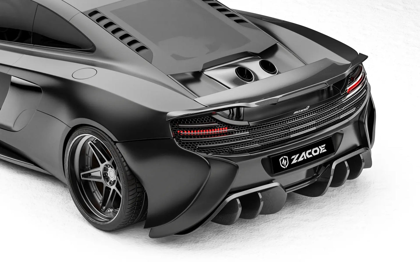 ZACOE mcLaren-650S-Body-Kit carbon aero kit rear three quarter view