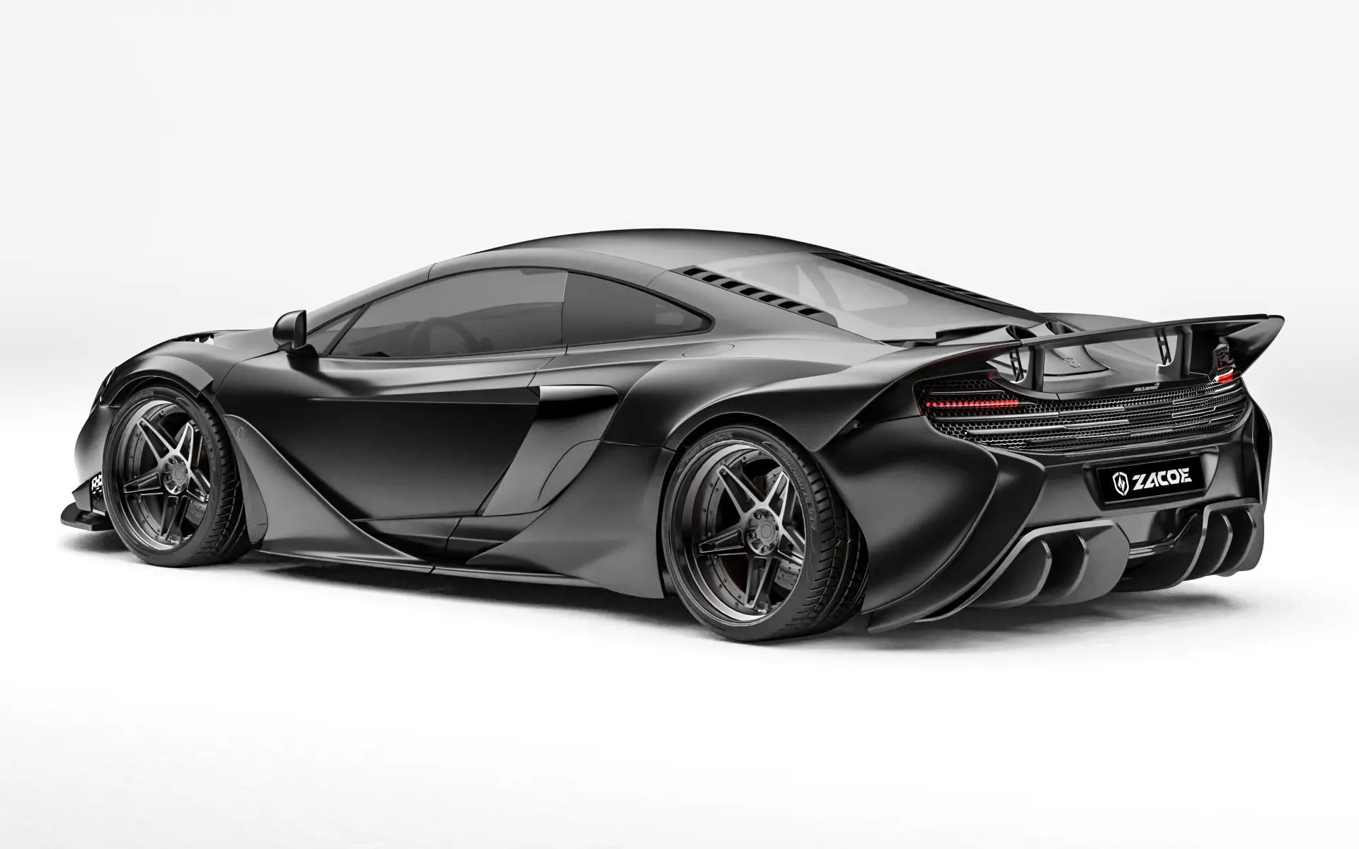 ZACOE McLaren 650S widebody carbon aero kit after rear three quarter view